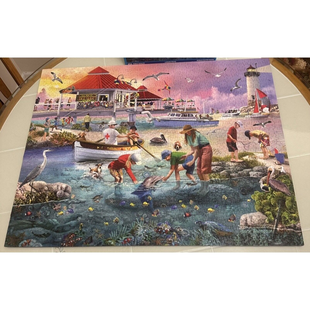 WHITE MOUNTAIN JIGSAW PUZZLE TIDAL POOL 1000 PCS COMPLETE 2022 #1793 - Picture 6 of 8